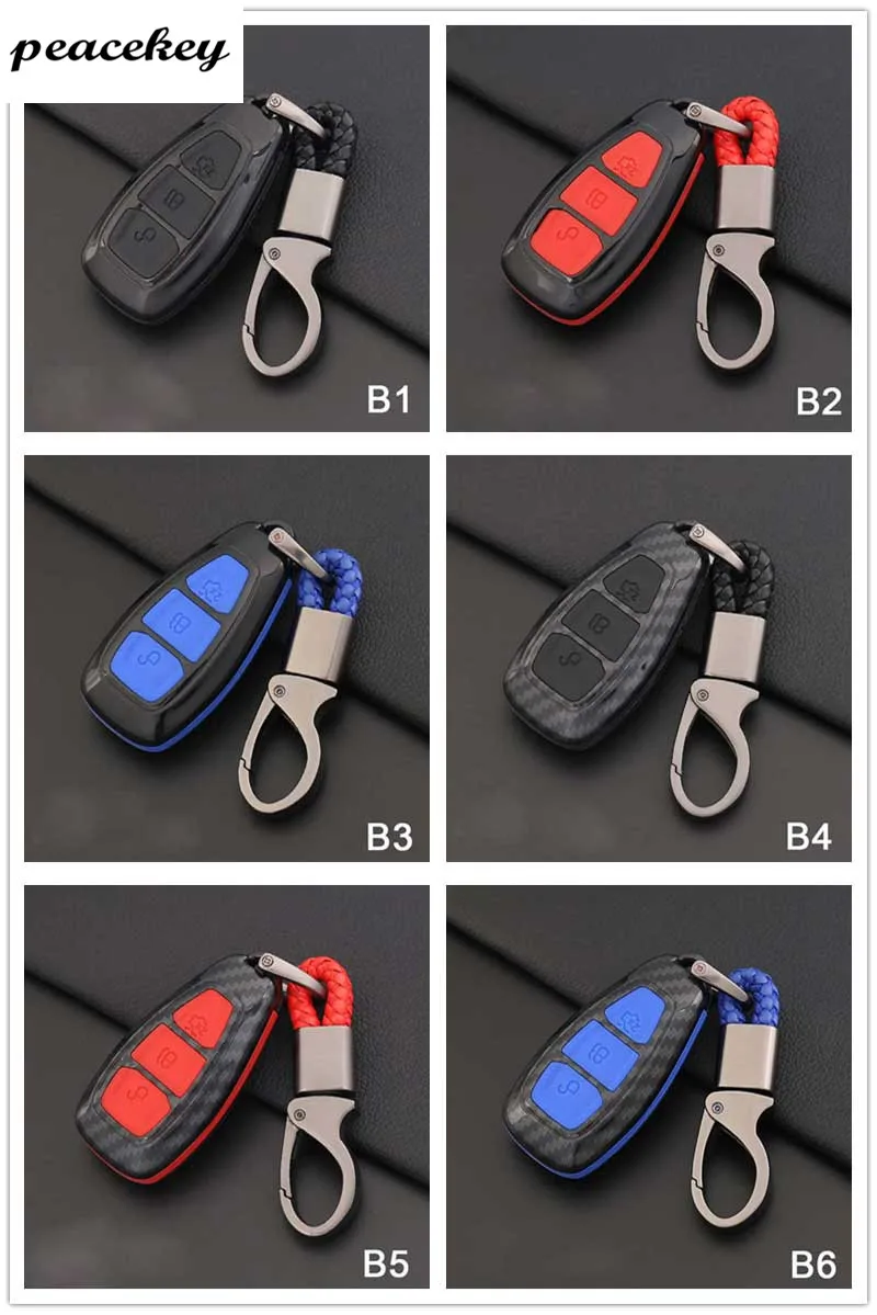 B Карбоновый силиконовый защитный чехол для ключей для Ford Escort Mondeo Everest Ranger Fusion Auto Key Shell - Название цвета: B