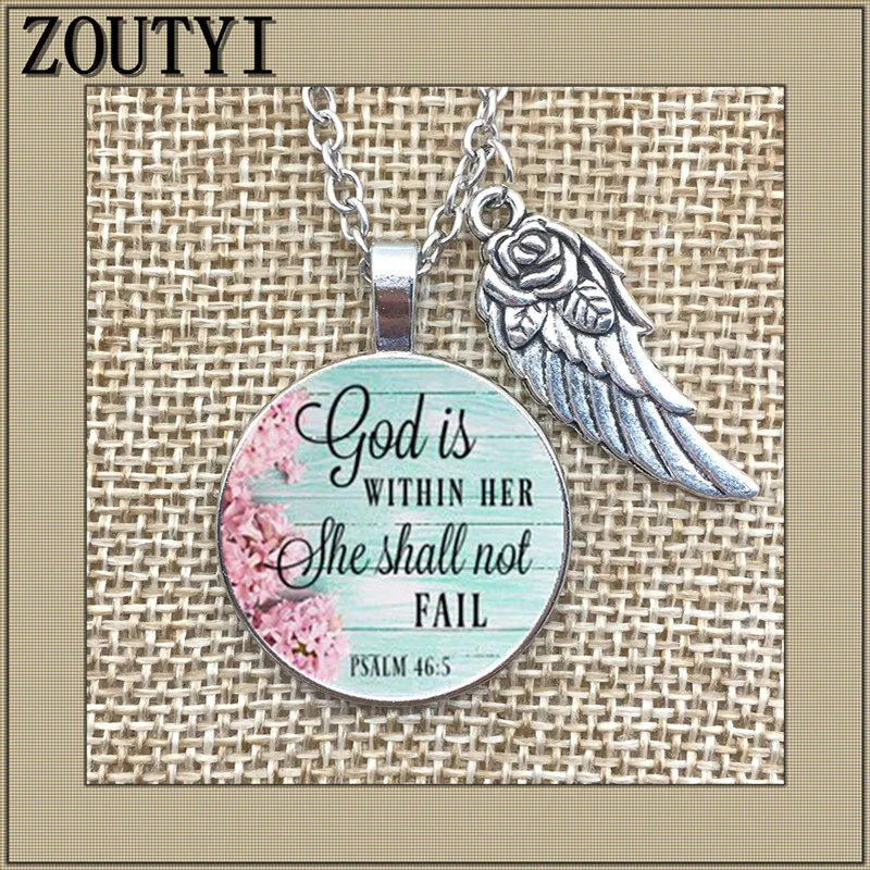 Новинка 2018 г. ожерелье Бог в ней Гламурное с кулоном из сплава и стекла верное ее