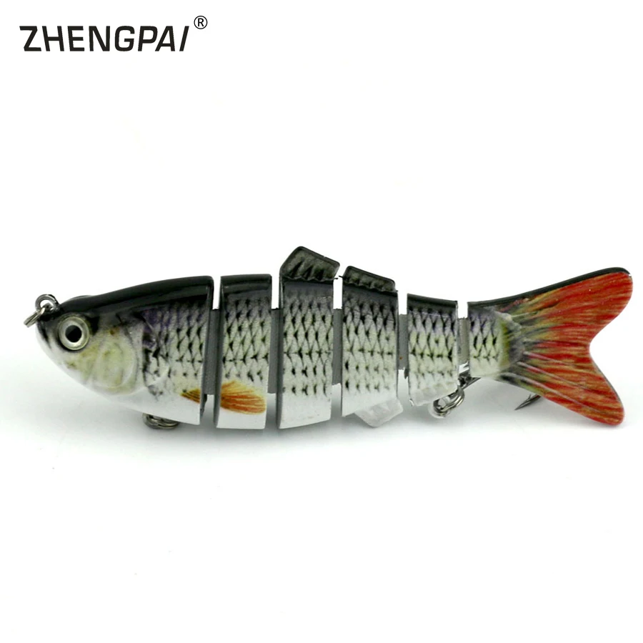 ZHENGPAI 10cm Fishing Lure 3D Eyes 6-Segment Lifelike Hard Crankbait With 2 Hook Baits Pesca Cebo | Спорт и развлечения