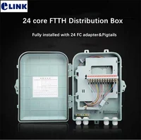 24 core ftth distribution box fully with fc upc apc adapter and pigtails sm 36026095mm optical fiber joint box outdoor indoor