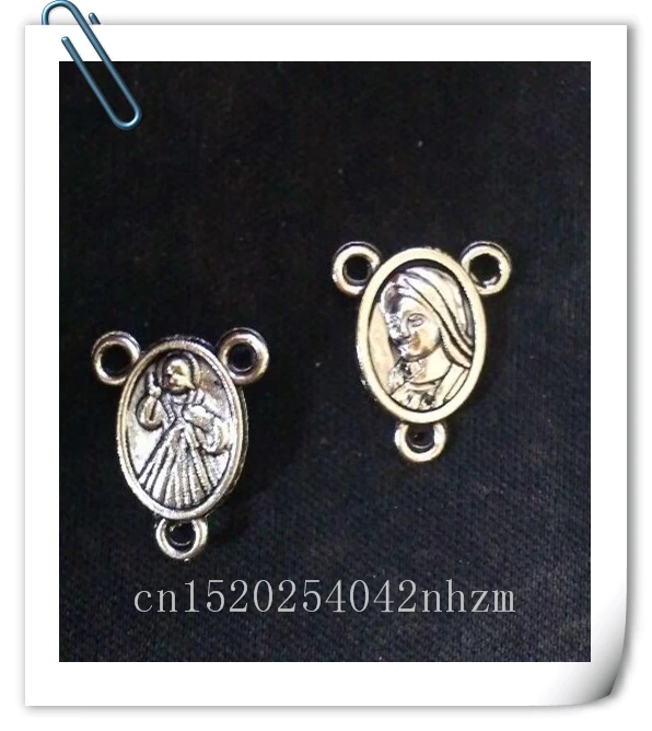 100 шт./лот недорогие античные металлические четки с серебряным покрытием мини