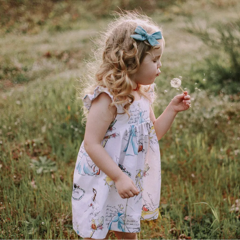 Kids Dress Toddler Baby Girl Clothes Cartoon Princess Sleeveless Outfits Robe Enfant Vaiana Cotton Clothing For Girls | Детская одежда