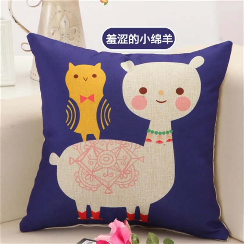 Style 13 45x45 см мультфильм для подушек из хлопка и льна Гостиная диван-Подушка Чехол Спальня кровать украшения подушки - Цвет: Style 13
