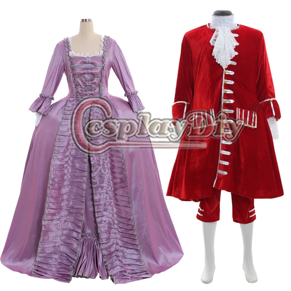 Cosplaydiy 18th Century Marie Antoinette Colonial Gown Dress Rococo Elegant Gothic Aristocrat Couples Wedding Costume L320 | Тематическая