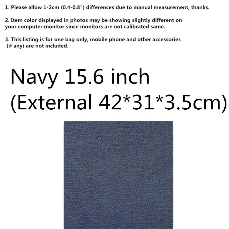 Navy 15.6 inch Сумка для ноутбука Macbook Air Pro retina 11 12 13 14 15 15,6 дюймов чехол для ноутбука чехол для планшета Xiaomi Air hp Dell - Цвет: Navy 15.6 inch