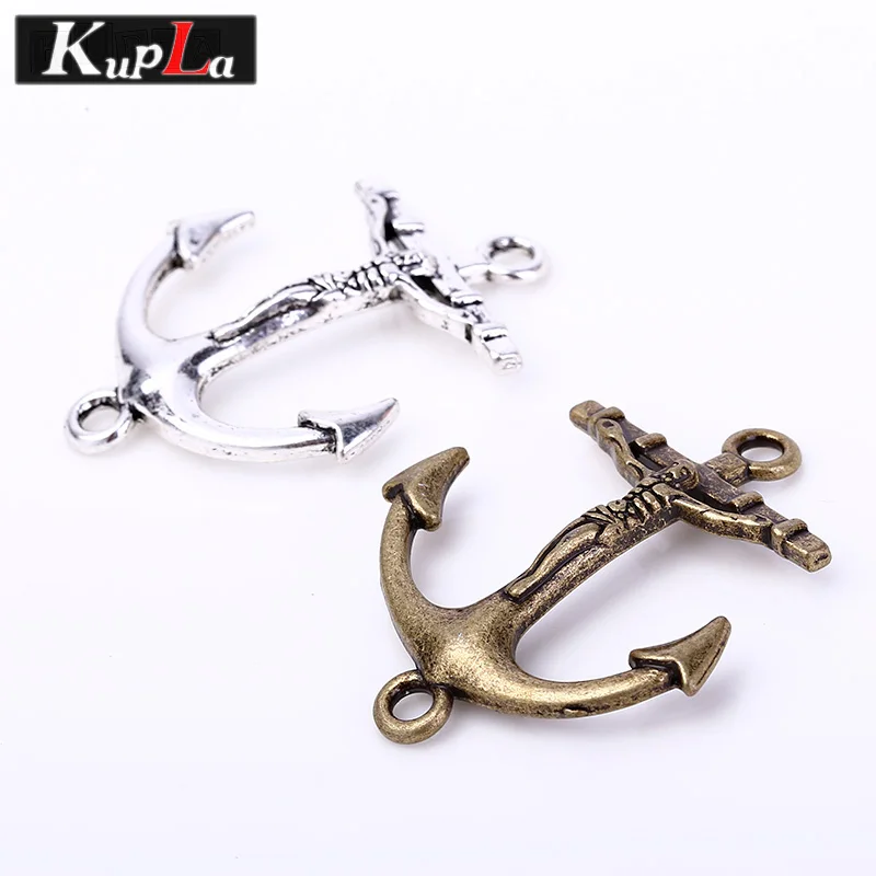 Kupla винтажные шармы с серебристым металлическим якорем Иисуса аксессуары DIY
