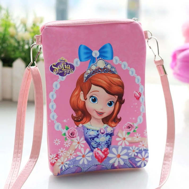 Disney Pu мультфильм милый Эльза Анна плюшевый кошелек девушка вертикальная сумка для еды двойная сумка через плечо на молнии мобильный телефон сумка замороженная