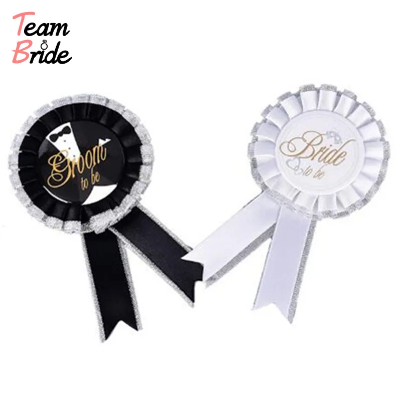 

Team Bride DAD to be Bride To Be Cloth Badge Rosette Accessory Beautiful Style For Wedding Night Bachelorette Party Decoration