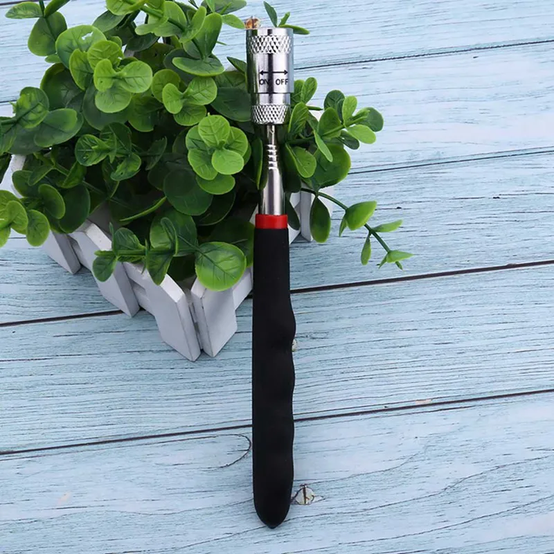 Telescopic Flexible Adjustable Magnetic Pick-Up Tools Lamp W/ LED Flash Light Magnet Long Reach Extendable Pick Up The Iron Rod |