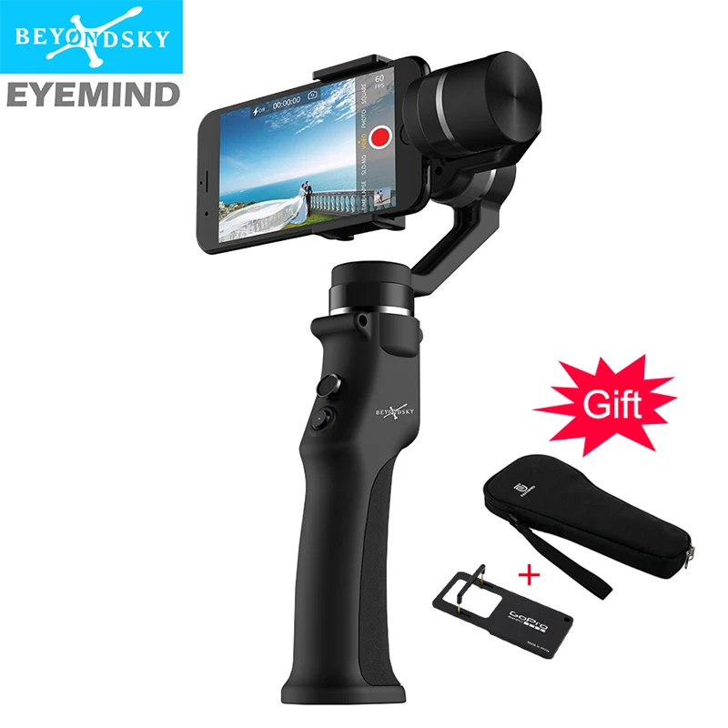 BEYONDSKY Eyemind смартфон ручной Gimbal 3 осевой Стабилизатор сумка Gopro пластина для iPhone Xiaomi