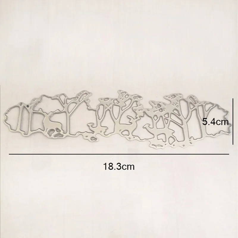 Trees with Elk Лес ёлки задний план Металл трафареты для пресс-формы для Скрапбукинг Декоративные Тиснение Ручной Работы высечки шаблон - Цвет: Trees with Elk