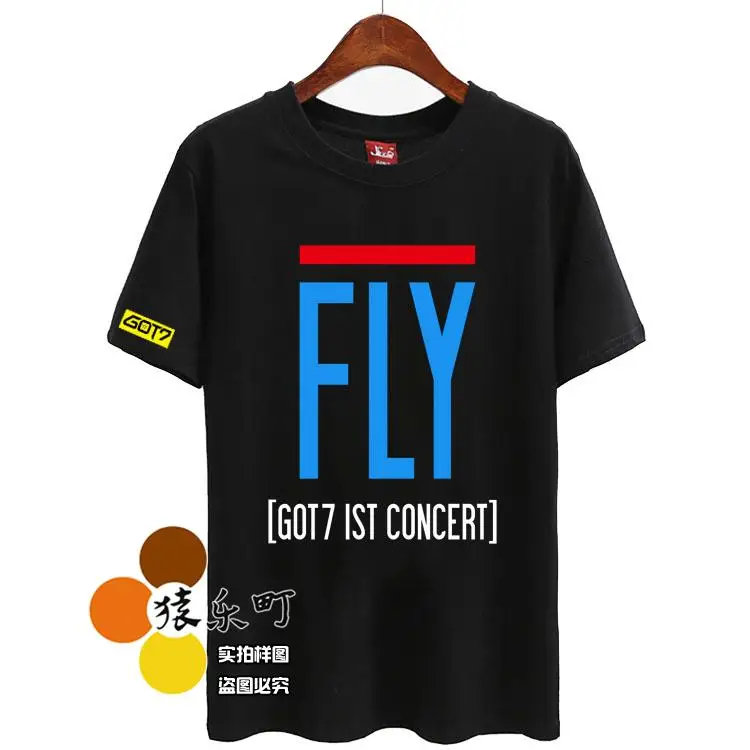 Модная летняя футболка kpop got7 с коротким рукавом и круглым вырезом|loose t-shirt|fashion