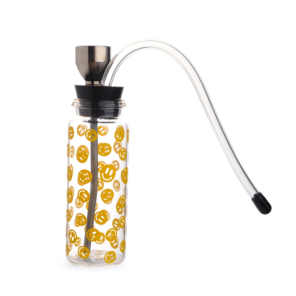 ONUOSS Fashion Design Smoking Cigarette Glass Pipes Mini Water Pipe Hookah Cigarette Filter Tips Glass Bottle Shisha 141F