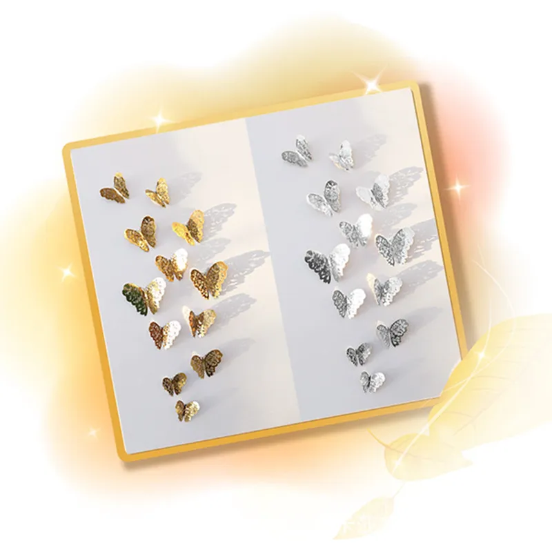 12pcs 3D Simulation Butterfly Wall Stickers Christmas Decorations for Home DIY Crafts Navidad New Year 2019 Noel Party Supplies | Дом и сад