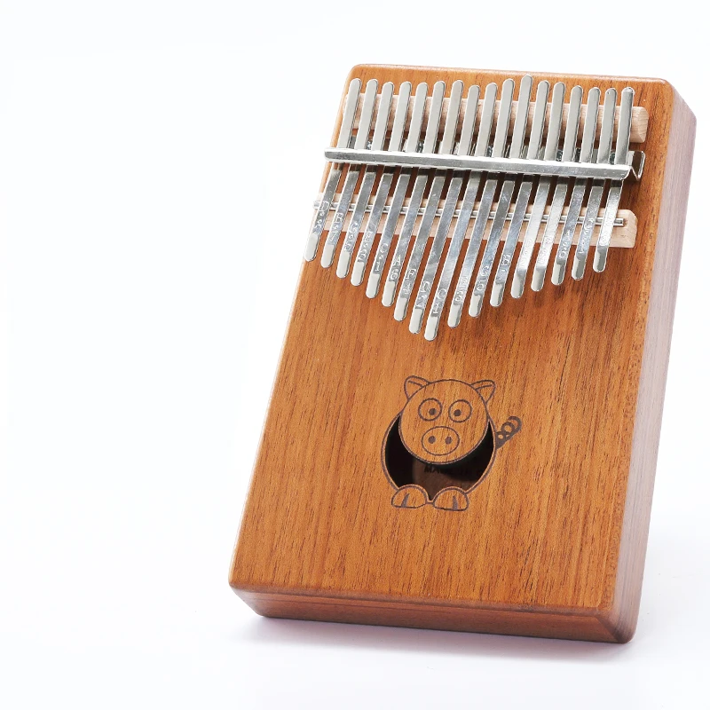 Protable Piano 17 Keys Kalimba Thumb Piano Made By Single Board High-Quality Wood Mahogany Body Musical Instrument - Цвет: Pig Symbol