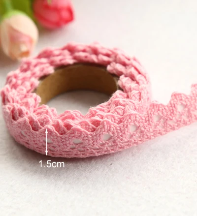 2 ярдов/pc клейкие ленты ткань хлопок кружево лента для DIY украшения Канцелярские Клейкие Ленты подарки праздник(ss-1810 - Цвет: No.11 Pink