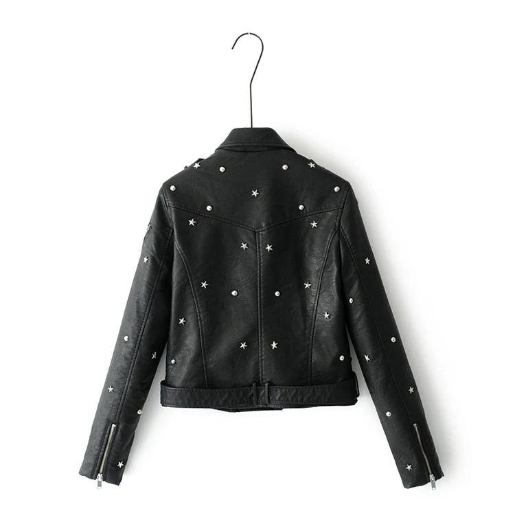 2019 Новый стиль Женская Панк кожаная куртка из мягкой искусственной кожи Куртка