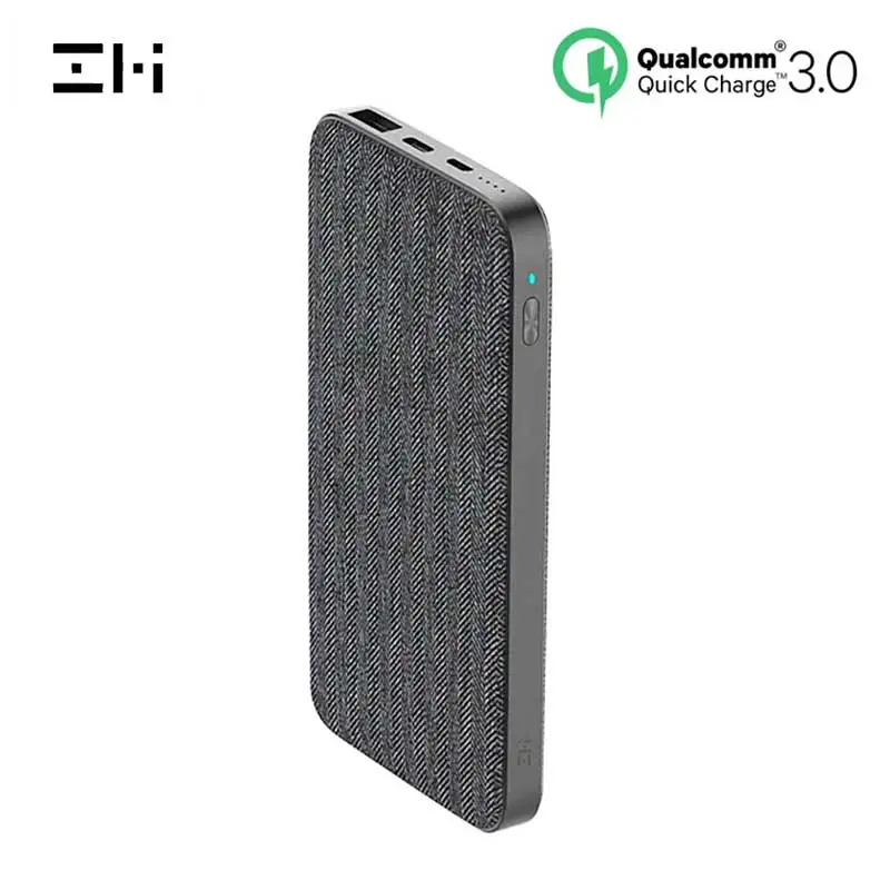Xiaomi ZMI 10000 мАч модный стиль серая ткань внешний аккумулятор QC3.0 PD type-C PD Двусторонняя Быстрая зарядка 18 Вт внешний аккумулятор