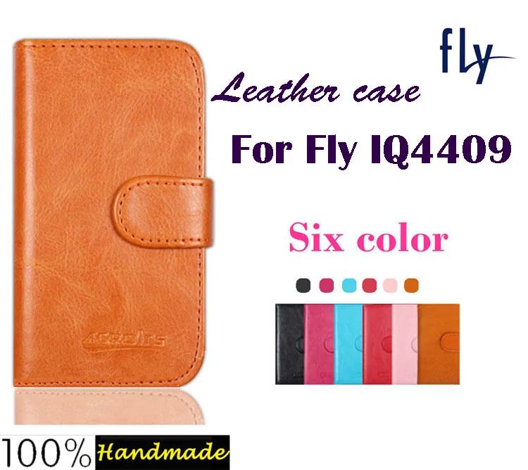 Чехол Fly IQ4409 высококачественный кожаный флип чехол для телефона Era Life 4 Quad