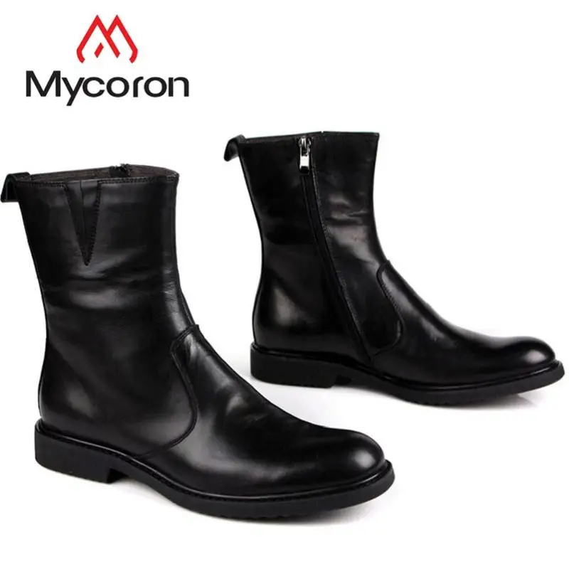 MYCORON/Роскошные Дизайнерские ботильоны мужские ботинки из натуральной кожи