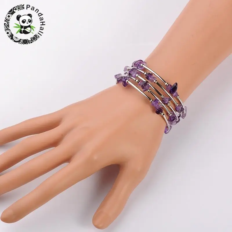 Браслеты с каменными ЧИПАМИ F60 стальной браслет проволока памятью латунными