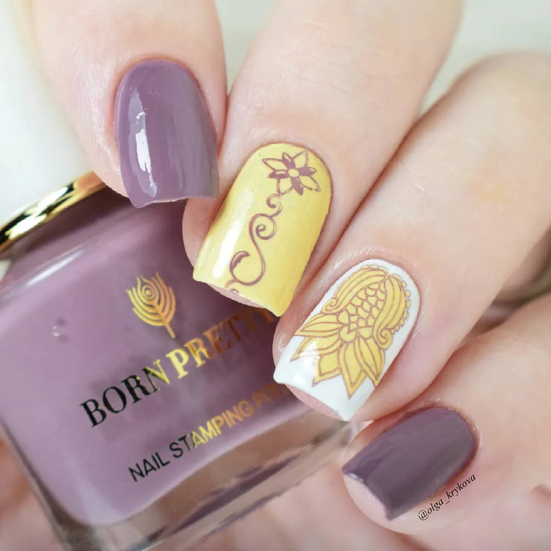 BORN PRETTY Увядшая роза серия штамповочный лак 6 мл розовая фиолетовая для украшения ногтей пластина Штамповка лак для ногтей штамп лак 1 бутылка