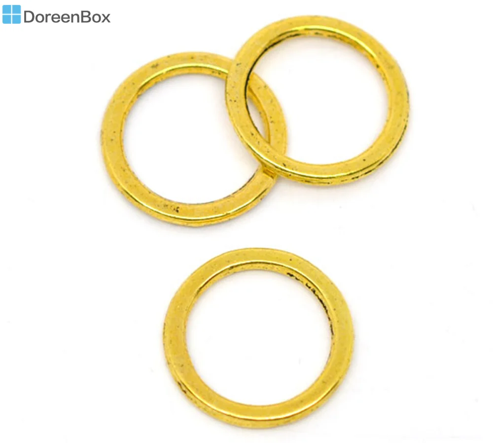 

Doreen Box Lovely 100 golden tone Closed Jump Rings 15mm Findings (B09336)