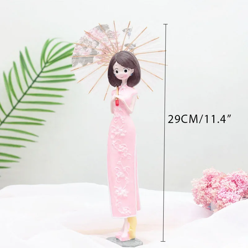 Small Pure Fresh Chinese Dress Umbrella Girl Creativity Resin Arts And Crafts Wine Ark Place Adorn Household Furnishing Articles | Дом и сад