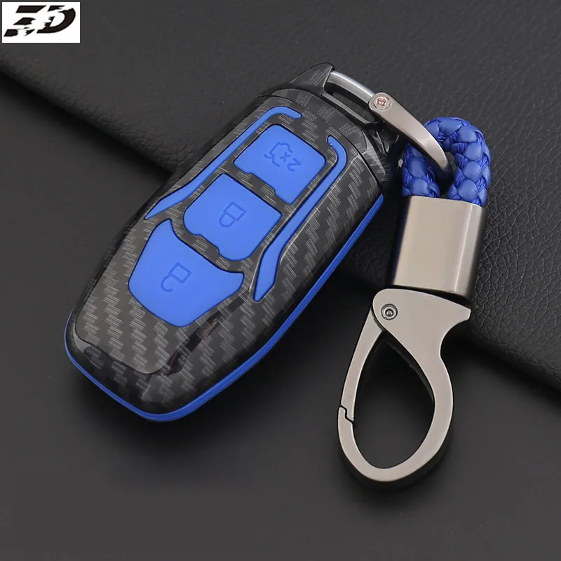 

ABS+Silicone Car Smart Key FOB Case Cover Set For Ford Mondeo 2.0T Kuga Mustang 2015 Edge Remote Protector Holder