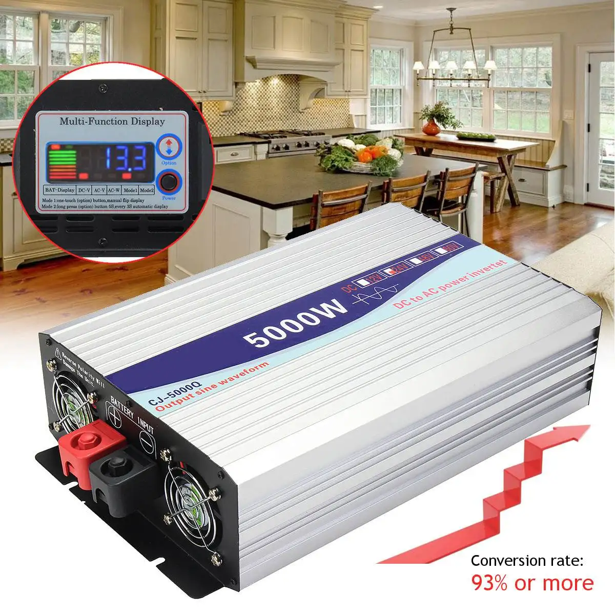 DC 12 V/24 V к переменному току 220V 6000/5000/4000/3000W инвертор с чистым синусом Мощность инвертор интеллигентая(ый) Цвет ЖК-дисплей Экран автомобиль для дома и улицы инвертор