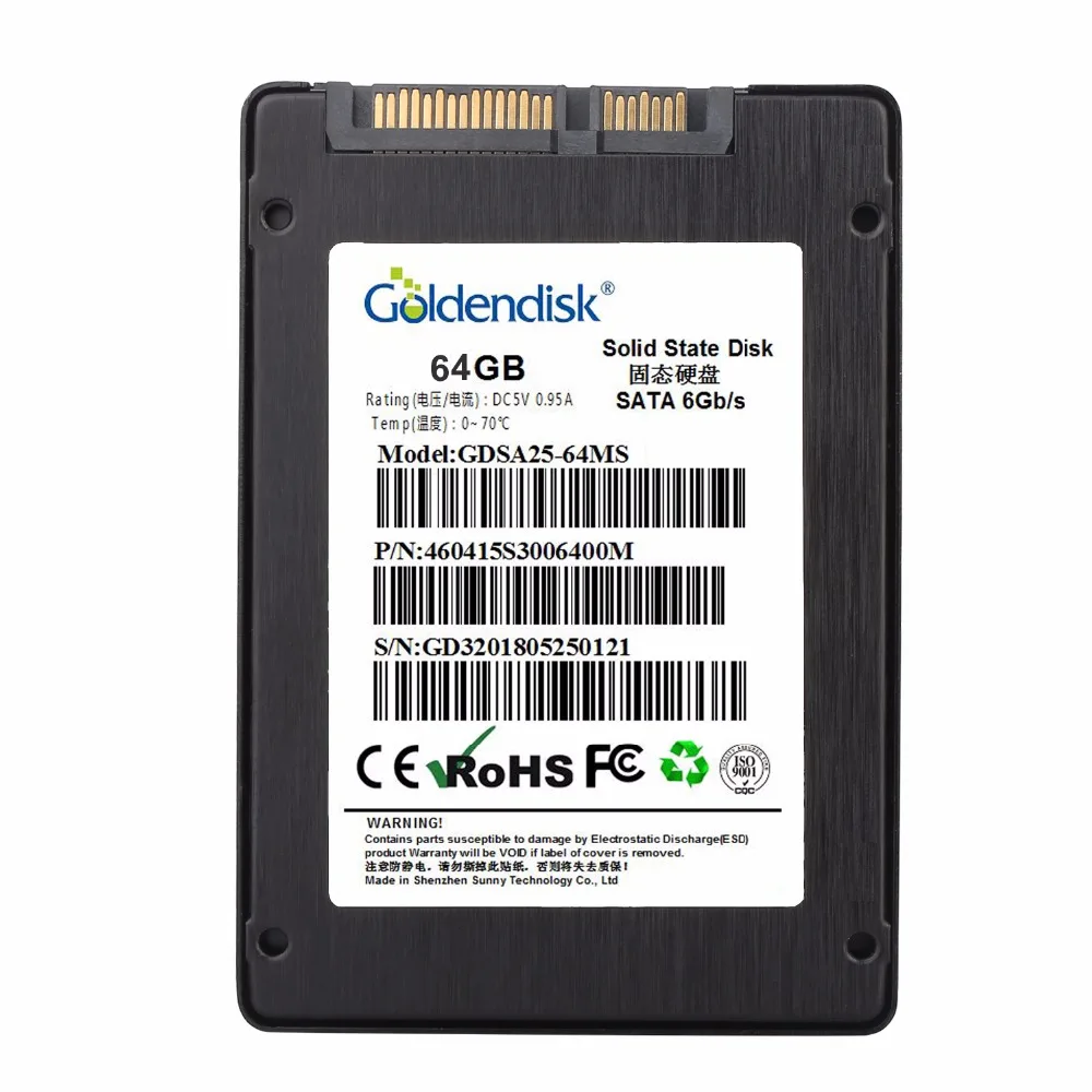 Goldendisk 64 ГБ SATA SSD 3 твердотельный диск Чтение 220 МБ/с./с 2 5 дюйма металлический чехол