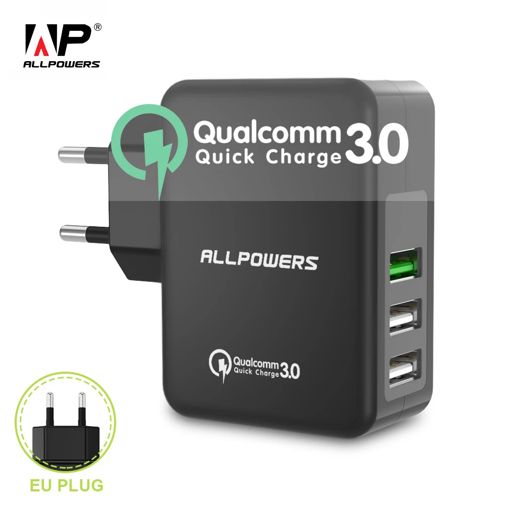 ALLPOWERS зарядное устройство для мобильного телефона 3 USB зарядное устройство для телефона QC 3,0 быстрое зарядное устройство для samsung Xiaomi huawei htc zte sony Nokia