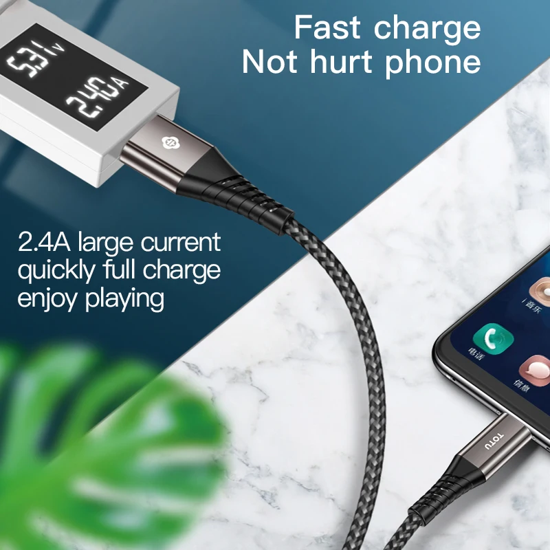 TOTU Micro USB кабель для быстрой зарядки данных зарядный Microusb Samsung Xiaomi Redmi Android