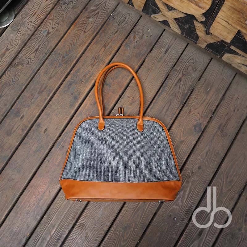 Шлифованный клетчатая сумка из искусственной кожи с рисунком гусиные лапки