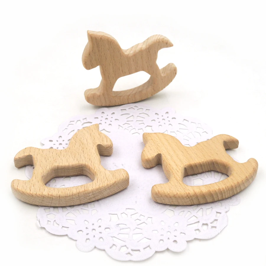 20 шт. деревянные Прорезыватели для зубов в форме лошади|ring teether|wooden ring teetherteether |