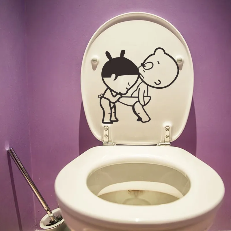 Funny Smile Toilet Wall Stickers Bathroom Home Decor Waterproof Decals Vinyl Decorative Mural Art Diy Posters | Дом и сад
