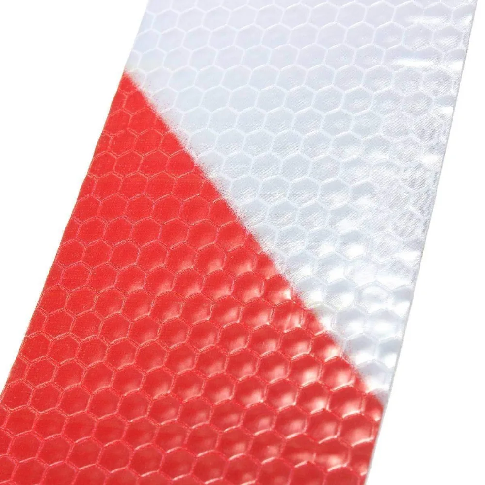 

3M Red White Twill Reflective Tape Self Adhesive Safety Warning Conspicuity Night Reflector Strip Tape Film Sticker