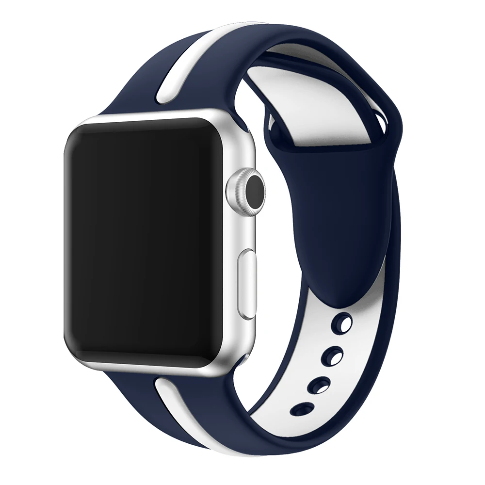 OSRUI спортивный силиконовый ремешок для apple watch band 42 мм 38 мм iwatch band 44 мм/44 3 2 1 резиновый браслет наручные часы аксессуары
