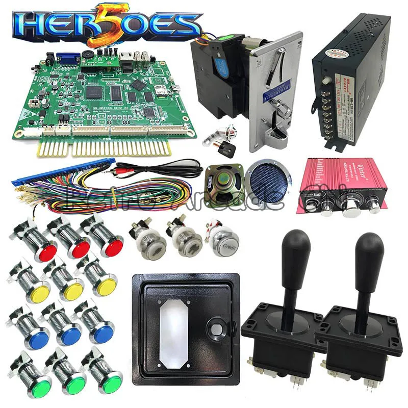 Аркадный комплект 2020 в 1 с кнопкой джойстика Hero 5 PCB блок питания приемник монет