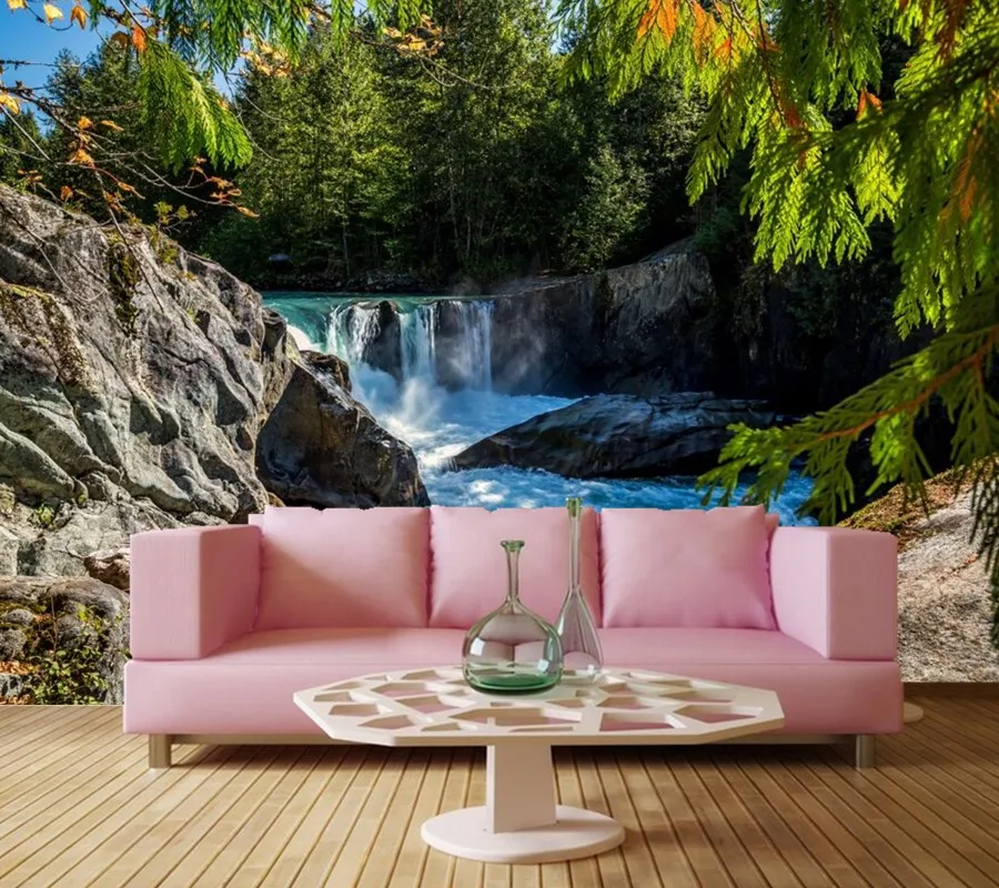 Обои с изображением водопадов из канадских рек настенные 3D обои для гостиной