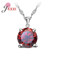 925 sterling silver pendant necklace fashion brand crystal party weddingengagement jewelry for women lovely gift