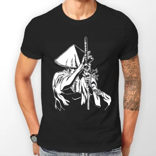 2019 Хлопковая мужская одежда с коротким рукавом ниндзя свиток Jubei Kibagami BW Аниме