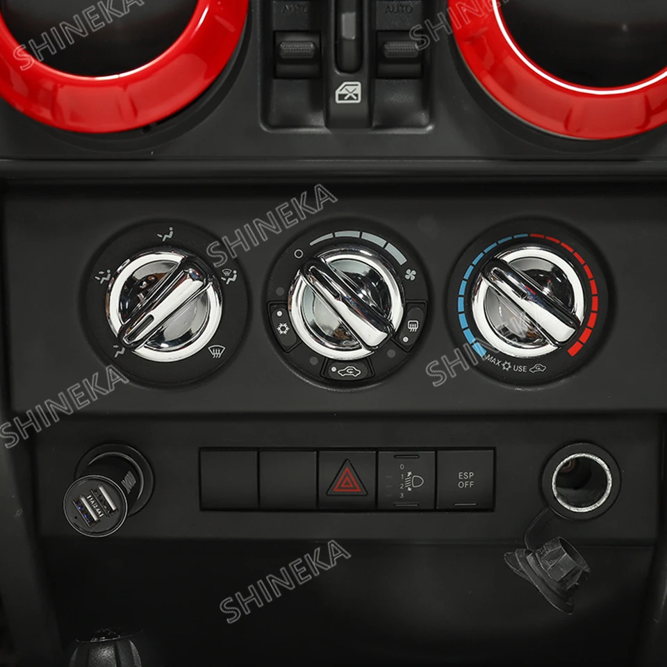 SHINEKA молдинги для интерьера Jeep Wrangler JK 2007-2010 ABS Автомобильная декоративная рамка для Центральной приборной панели Кнопка фиксатора декоративные наклейки