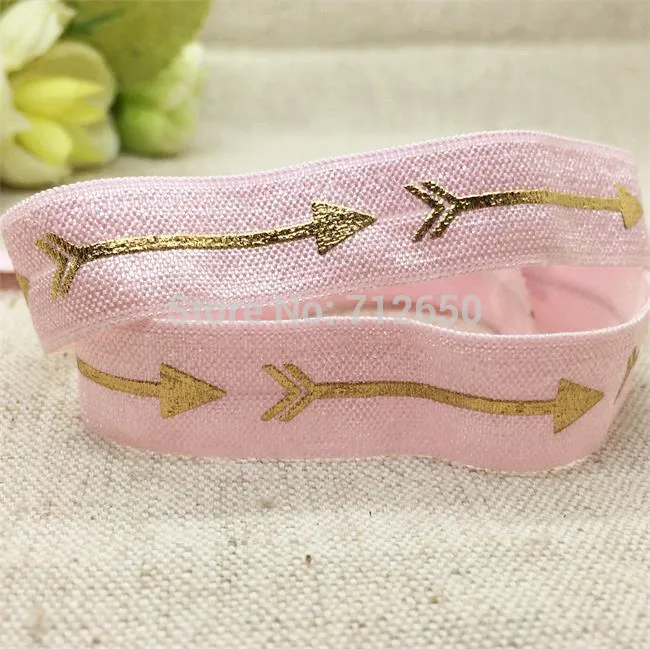 Бесплатная доставка 10 ярдов горячее тиснение Золотая Рыба-стрелка эластичная