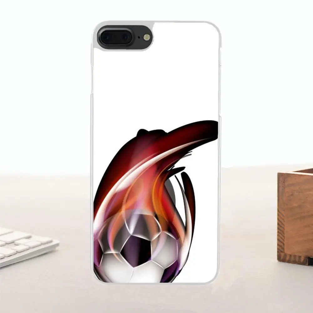 Bixedx Fire футбольный мяч для Apple iPhone 4 4S 5 5C SE 6 6S 7 8 Plus X мягкий модный чехол из ТПУ