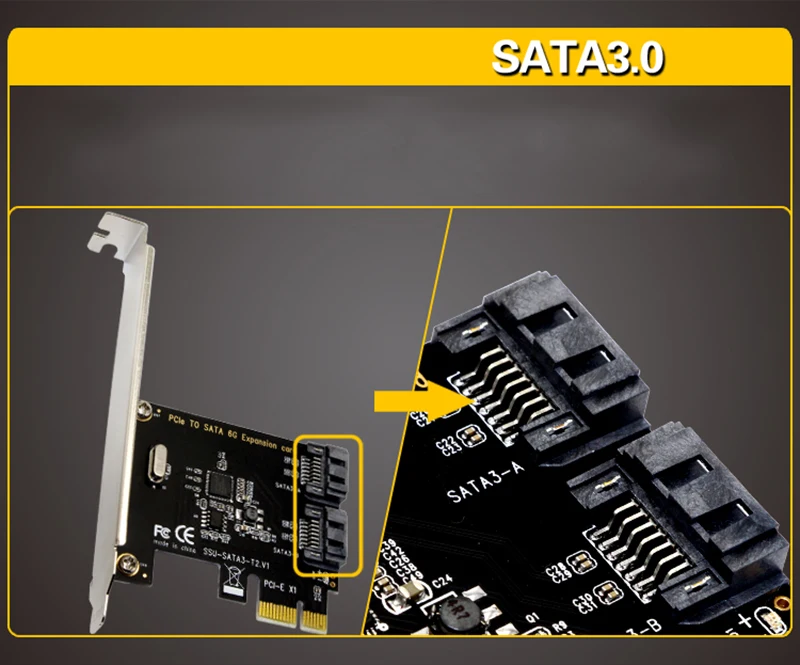 Платы расширения H1111Z PCI-E SATA 1X 4X 8X 16X PCI-E PCI Express to SATA 3,0 с 2 портами SATA III 6 Гбит/с