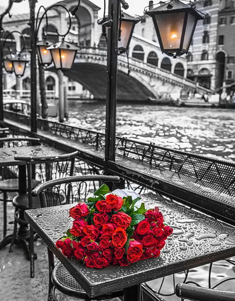 Алмазная 5D живопись сделай сам вышивка крестиком с цветами мотивом пейзажа