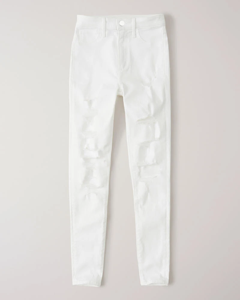 BUMPERCROP белые отверстия карандаш сковородки женские джинсы плюс размер