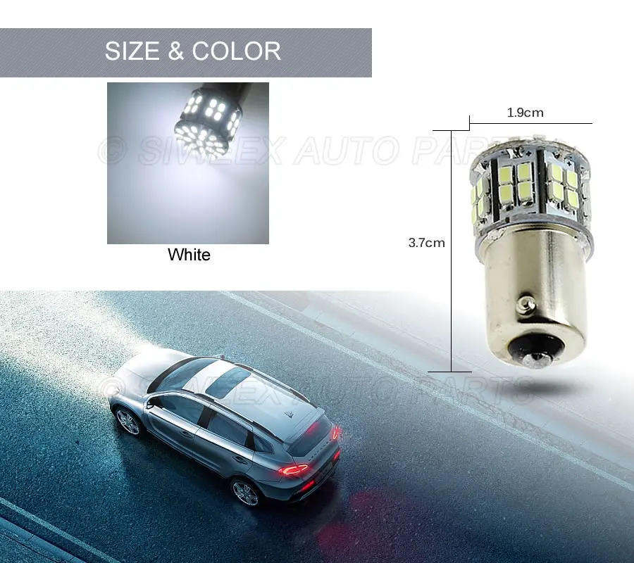 2 шт./партия 1156 BA15S 3020 SMD 50 Автомобильный светодиодный резервный светильник, автомобильный светильник для номерного знака, лампа для стоп-сигнала заднего хода, DC 12 В, белый цвет