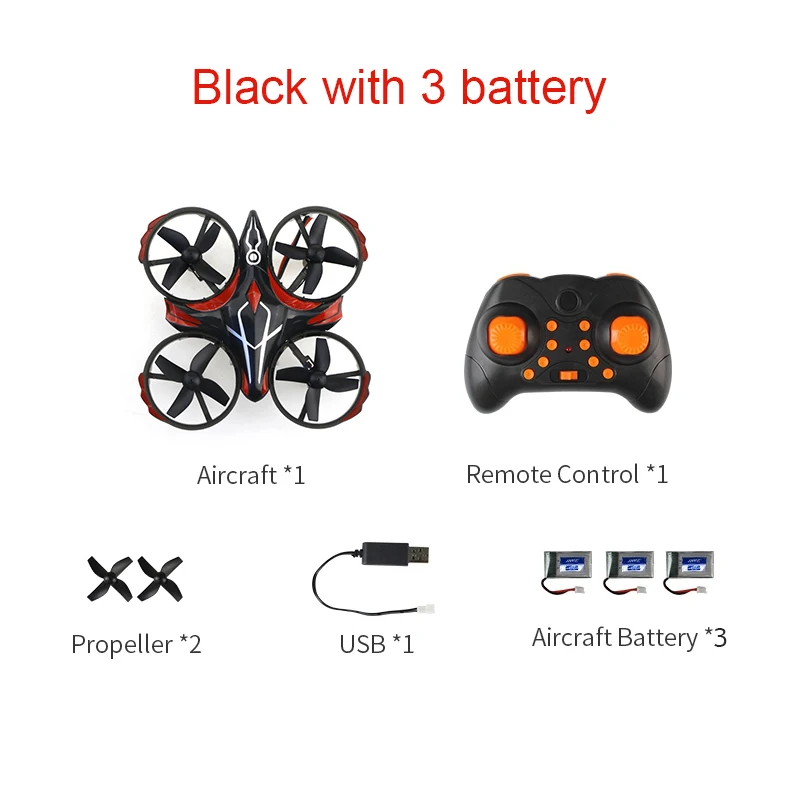 Black H56 3battery JJRC H36/H345/H56/H70/DHD D4/ZLX H238 2,4G 4CH 6 оси Безголовый режим мини Радиоуправляемый Дрон Квадрокоптер RTF игрушки для мальчиков подарок VS E016H SG106 - Цвет: Black H56 3battery